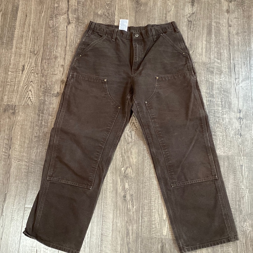 Double front washed duck loose fit pant